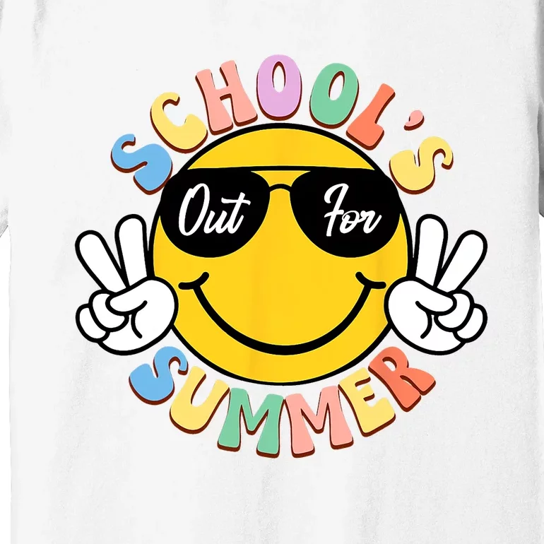 Last Day Of School Graduation Groovy Schools Out For Summer Premium T-Shirt