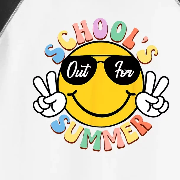 Last Day Of School Graduation Groovy Schools Out For Summer Toddler Fine Jersey T-Shirt