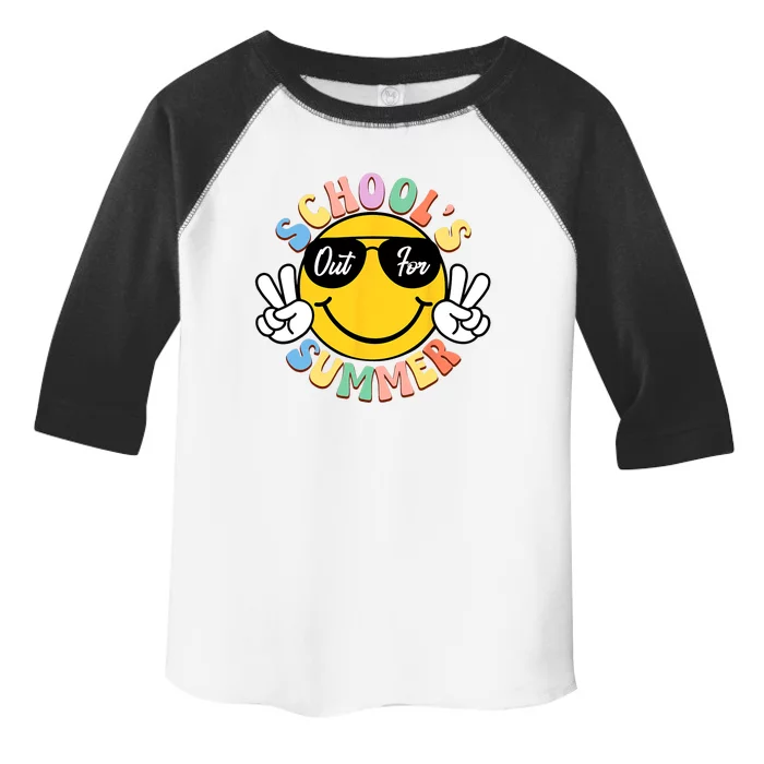 Last Day Of School Graduation Groovy Schools Out For Summer Toddler Fine Jersey T-Shirt