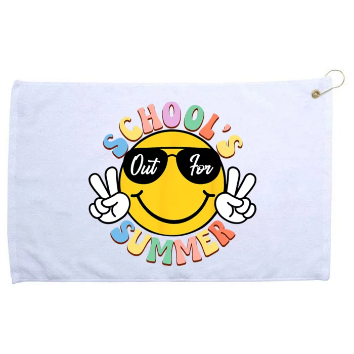 Last Day Of School Graduation Groovy Schools Out For Summer Grommeted Golf Towel