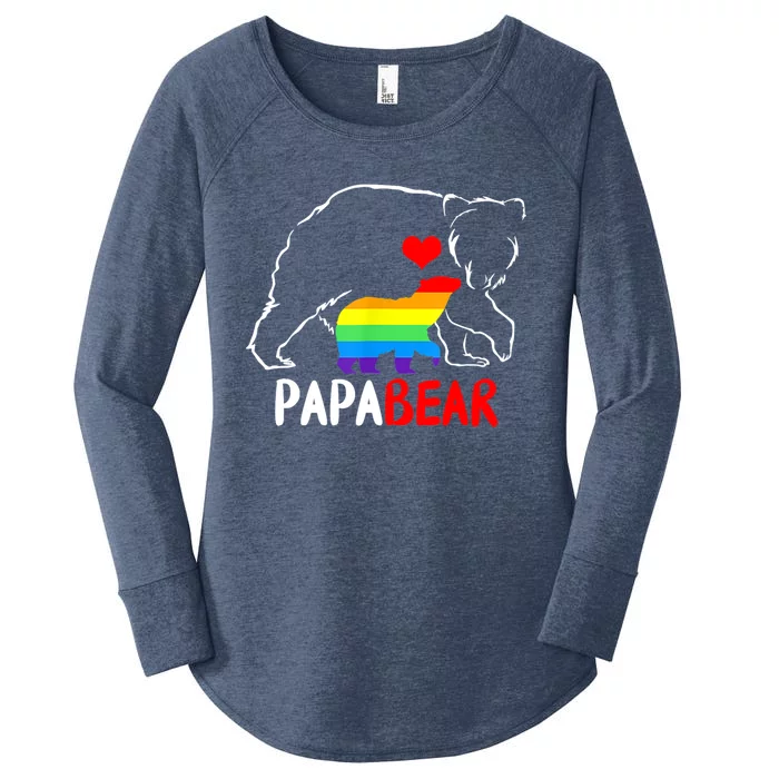 Lgbt Daddy Papa Bear Gay Pride Proud Dad Fathers Day Gift Women's Perfect Tri Tunic Long Sleeve Shirt