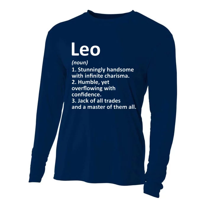 LEO Definition Personalized Name Funny Birthday Gift Idea Cooling Performance Long Sleeve Crew