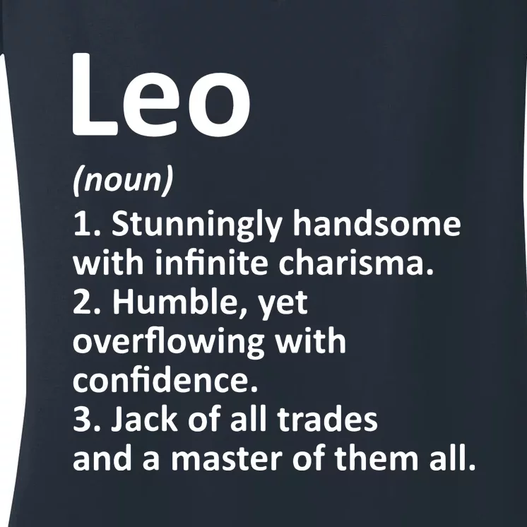 LEO Definition Personalized Name Funny Birthday Gift Idea Women's V-Neck T-Shirt