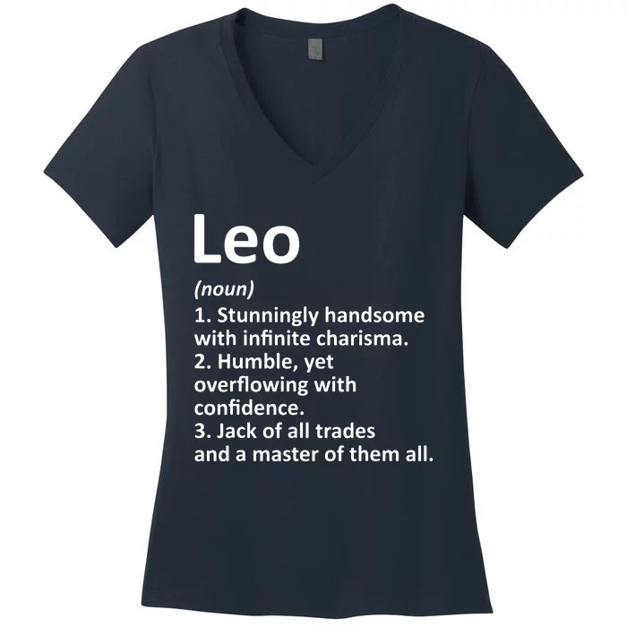 LEO Definition Personalized Name Funny Birthday Gift Idea Women's V-Neck T-Shirt