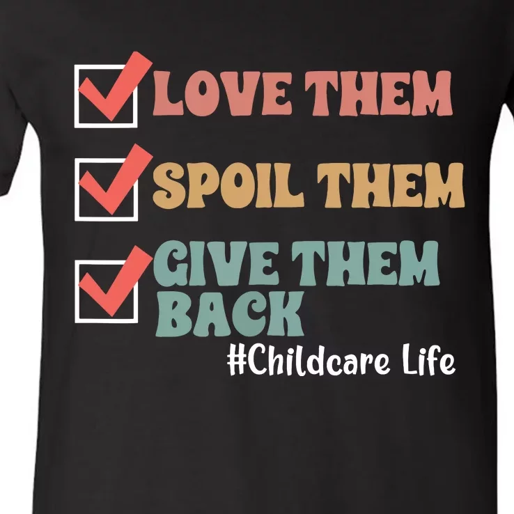 Love Daycare Provider Childcare Teacher Appreciation V-Neck T-Shirt