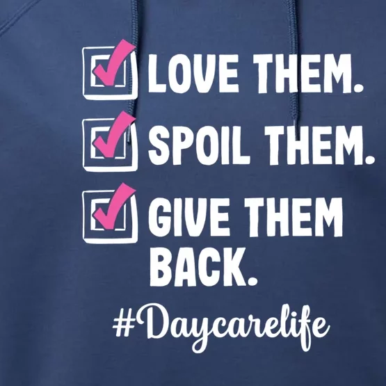 Love Daycare Provider Care Teacher Appreciation Gift Performance Fleece Hoodie