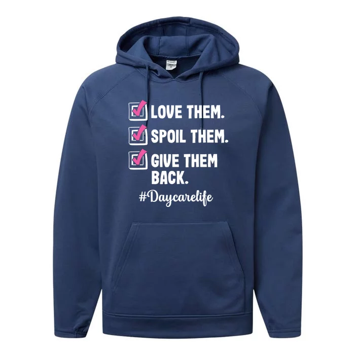 Love Daycare Provider Care Teacher Appreciation Gift Performance Fleece Hoodie