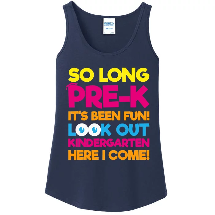 Last Day Pre-K Kindergarten Here I Come Graduation Ladies Essential Tank