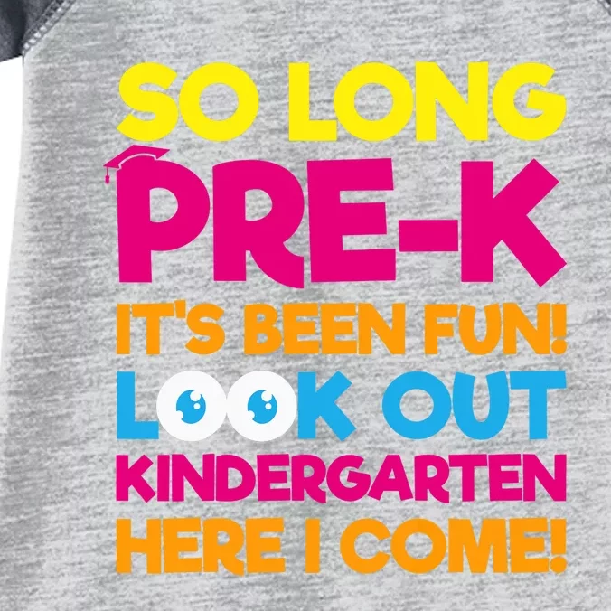 Last Day Pre-K Kindergarten Here I Come Graduation Infant Baby Jersey Bodysuit