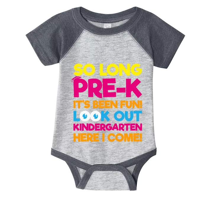 Last Day Pre-K Kindergarten Here I Come Graduation Infant Baby Jersey Bodysuit