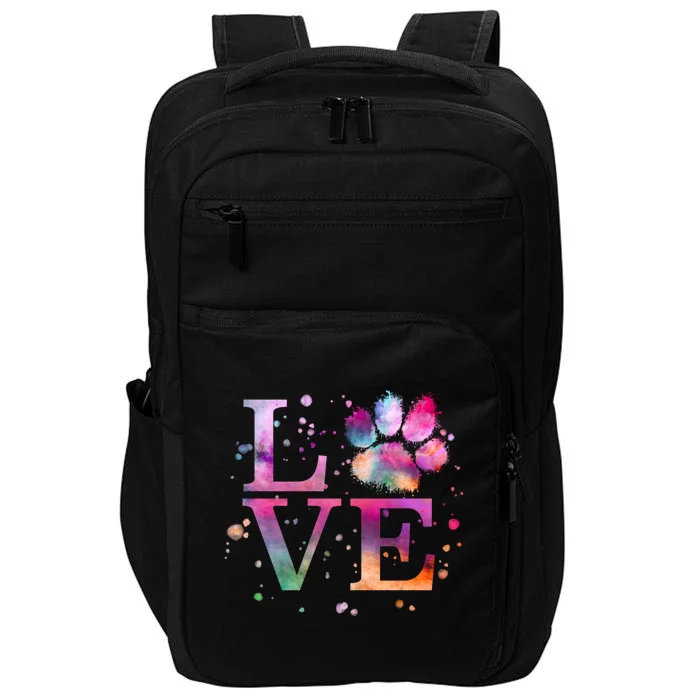 Love Dog Paw Print Colorful National Animal Shelter Week Gift Impact Tech Backpack