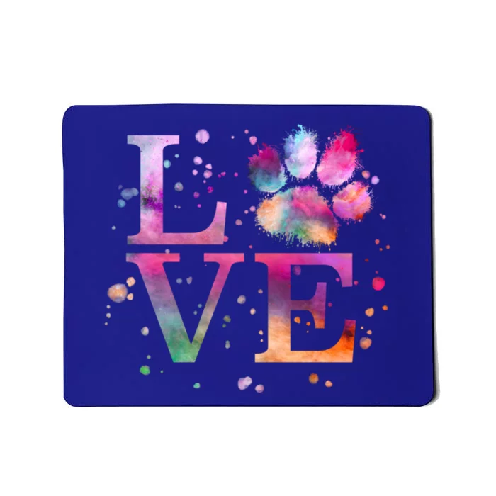 Love Dog Paw Print Colorful National Animal Shelter Week Gift Mousepad