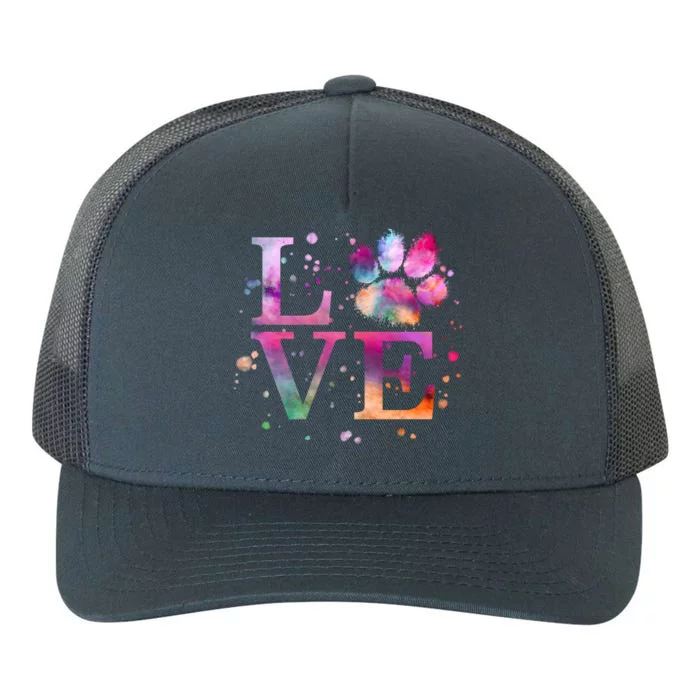 Love Dog Paw Print Colorful National Animal Shelter Week Gift Yupoong Adult 5-Panel Trucker Hat