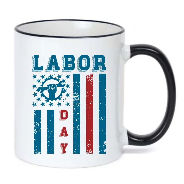 Labor Day Patriotic Graphic Black Color Changing Mug