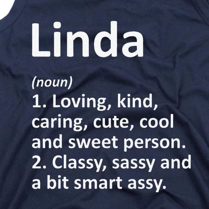 LINDA Definition Personalized Name Funny Birthday Gift Idea Tank Top