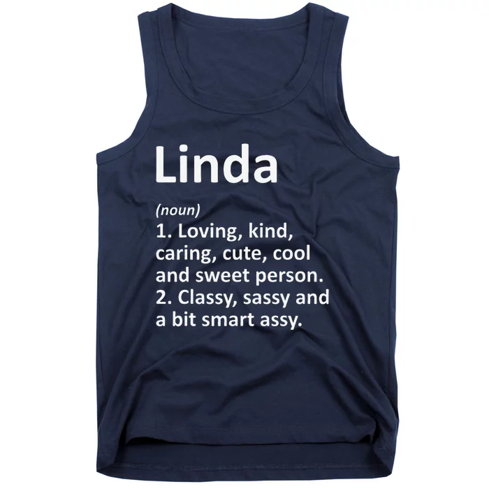 LINDA Definition Personalized Name Funny Birthday Gift Idea Tank Top