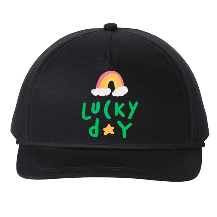 Lucky Day Rainbow Star St Patrick's Day Snapback Five-Panel Rope Hat