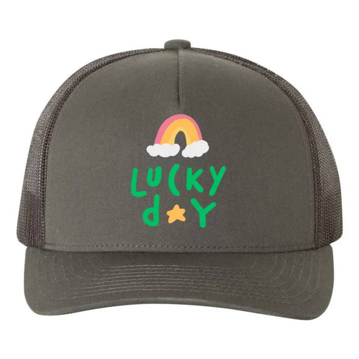 Lucky Day Rainbow Star St Patrick's Day Yupoong Adult 5-Panel Trucker Hat