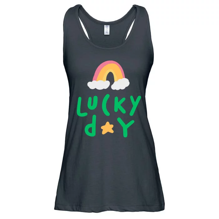 Lucky Day Rainbow Star St Patrick's Day Ladies Essential Flowy Tank