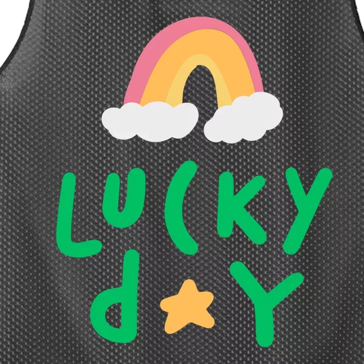 Lucky Day Rainbow Star St Patrick's Day Mesh Reversible Basketball Jersey Tank