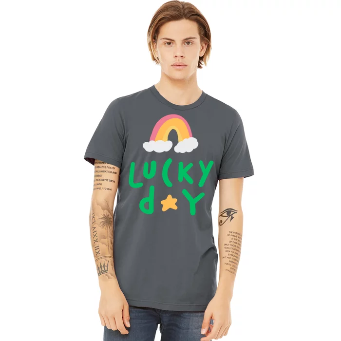 Lucky Day Rainbow Star St Patrick's Day Premium T-Shirt