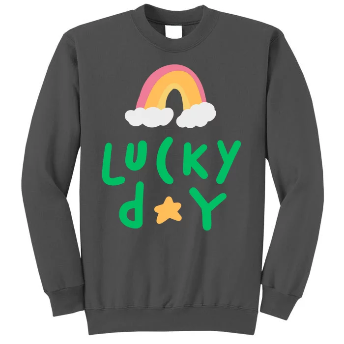 Lucky Day Rainbow Star St Patrick's Day Tall Sweatshirt