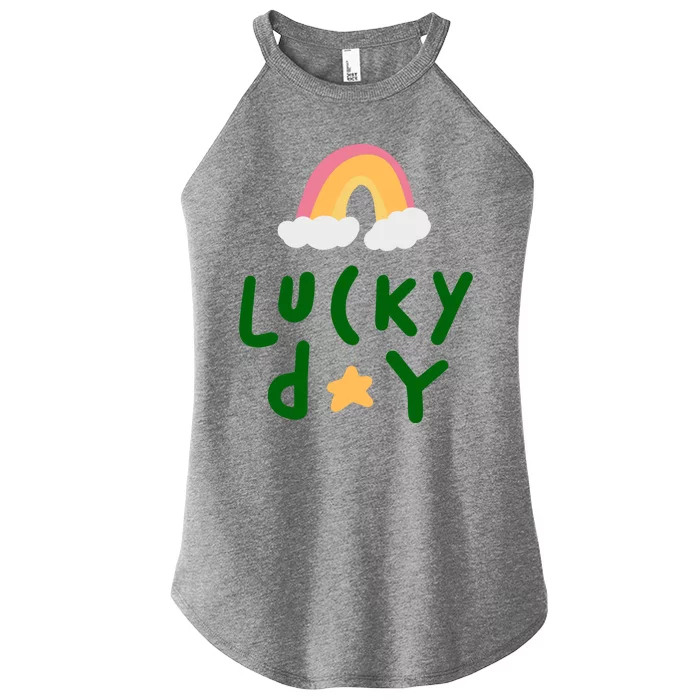 Lucky Day Rainbow Star St Patrick's Day Women’s Perfect Tri Rocker Tank