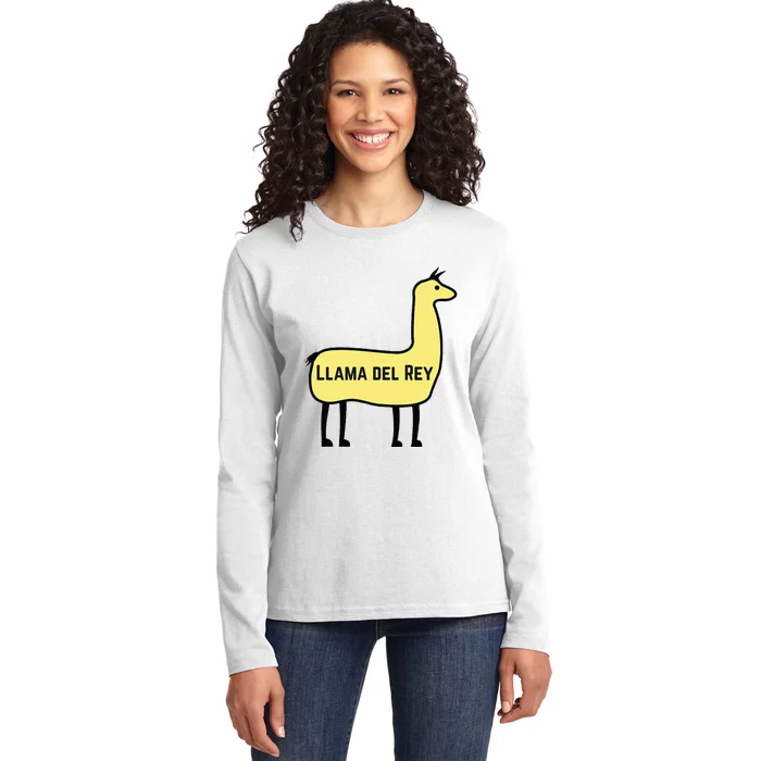 Llama Del Rey Lana Funny Music Animal Ladies Long Sleeve Shirt