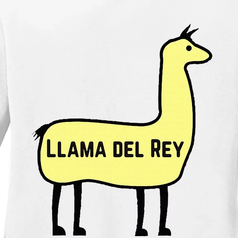 Llama Del Rey Lana funny music animal Ladies Long Sleeve Shirt