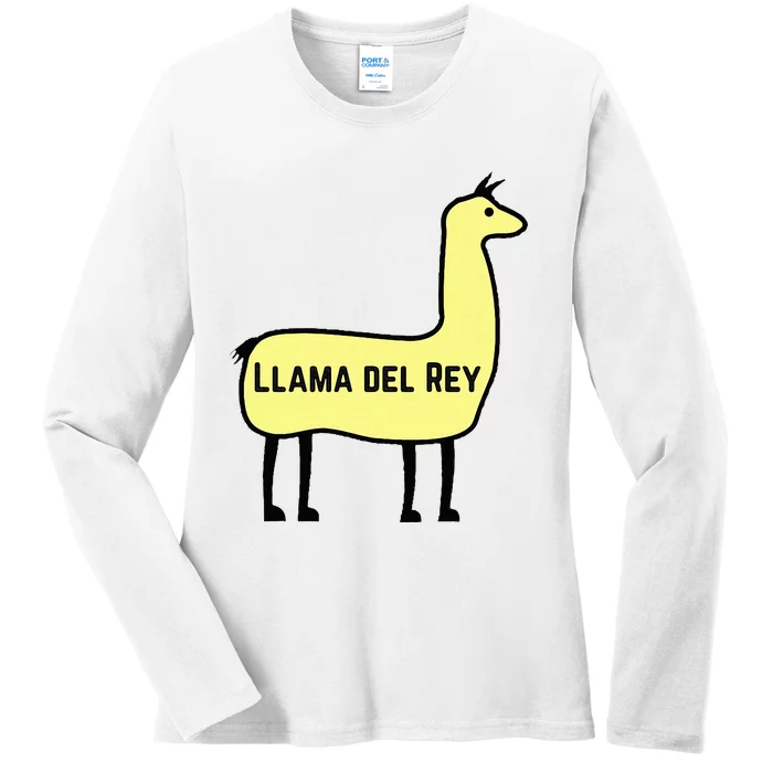 Llama Del Rey Lana funny music animal Ladies Long Sleeve Shirt