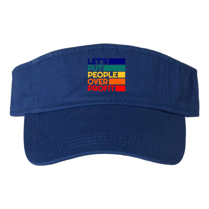 Leftist Democratic Socialist Union Retro People Over Profit Gift Valucap Bio-Washed Visor