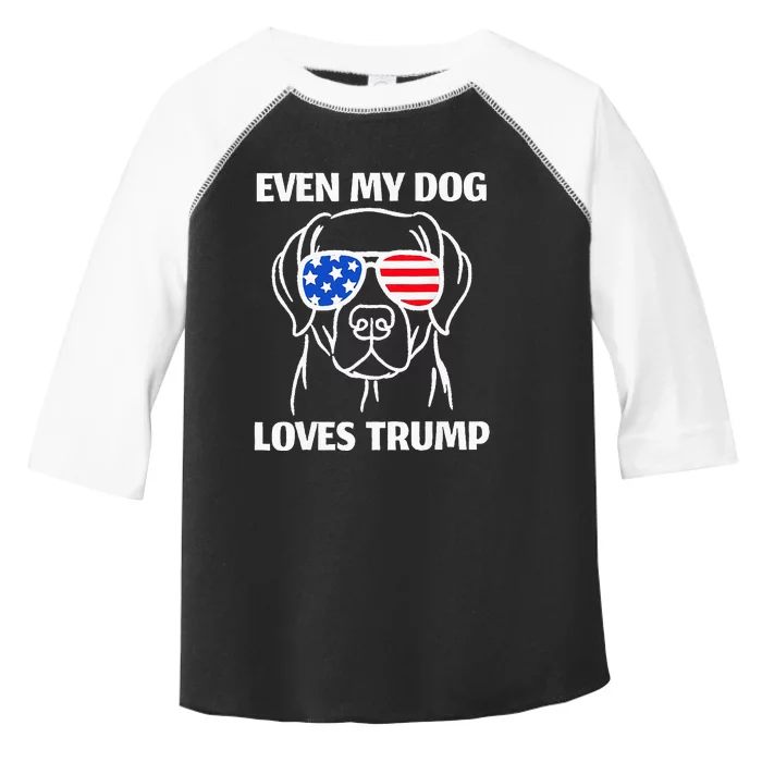 Labrador Dog Sunglasses Usa Flag Even My Dog Loves Trump Toddler Fine Jersey T-Shirt