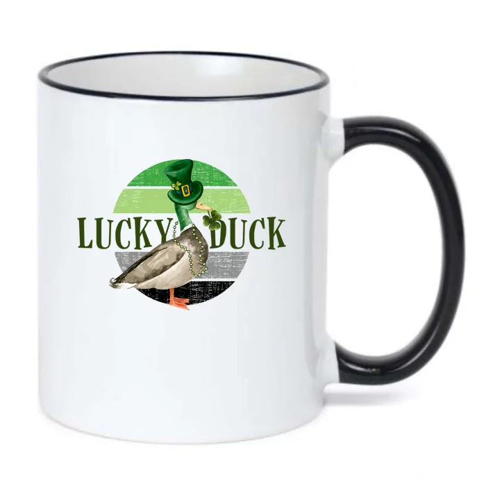 Lucky Duck St Patricks Day Duck Hunting Silly Goose Gift Black Color Changing Mug