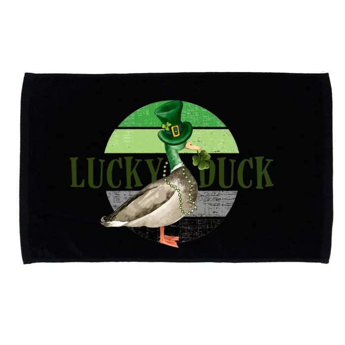 Lucky Duck St Patricks Day Duck Hunting Silly Goose Gift Microfiber Hand Towel