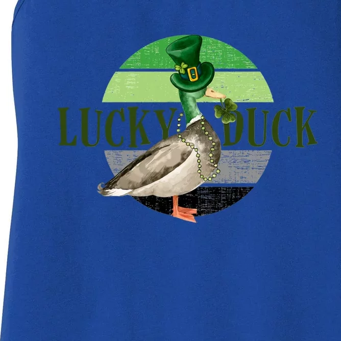 Lucky Duck St Patricks Day Duck Hunting Silly Goose Gift Women's Racerback Tank