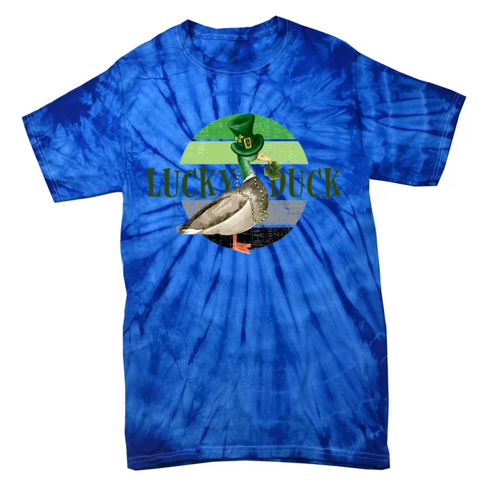 Lucky Duck St Patricks Day Duck Hunting Silly Goose Gift Tie-Dye T-Shirt