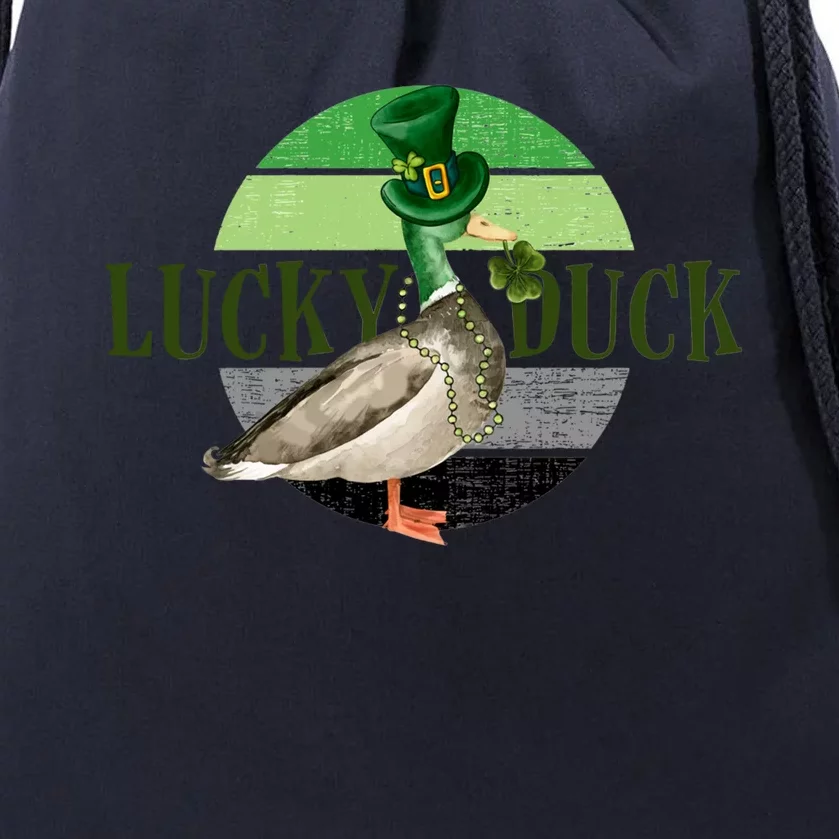 Lucky Duck St Patricks Day Duck Hunting Silly Goose Gift Drawstring Bag