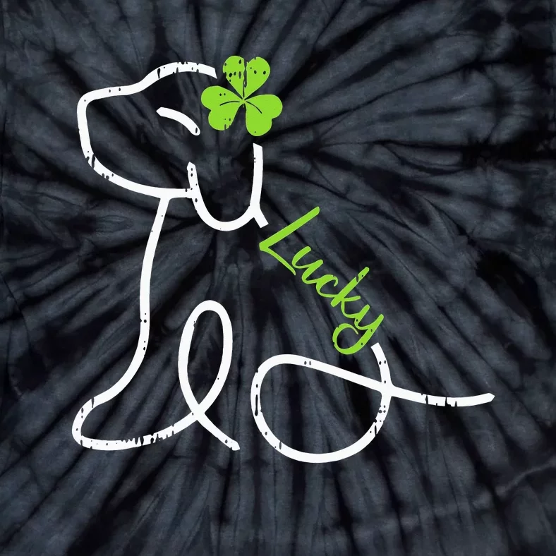 Lucky Dog St Patricks Day Cute Irish Puppy Shamrock Clover Tie-Dye T-Shirt