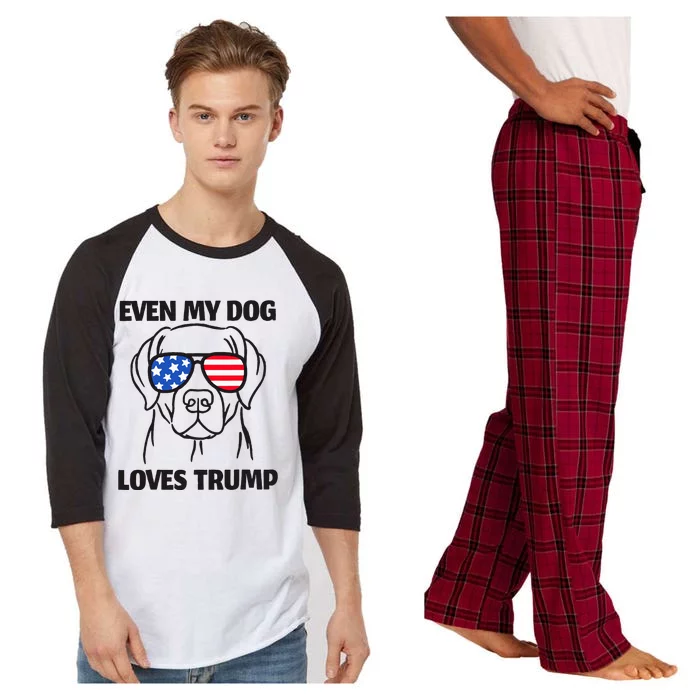 Labrador Dog Sunglasses Usa Flag Even My Dog Loves Trump Raglan Sleeve Pajama Set