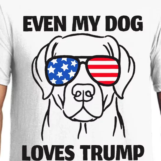 Labrador Dog Sunglasses Usa Flag Even My Dog Loves Trump Pajama Set