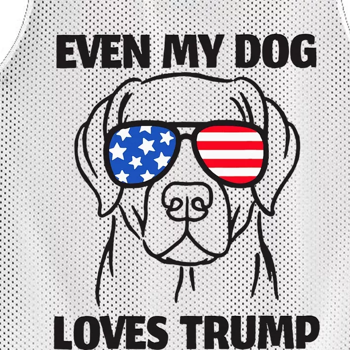 Labrador Dog Sunglasses Usa Flag Even My Dog Loves Trump Mesh Reversible Basketball Jersey Tank