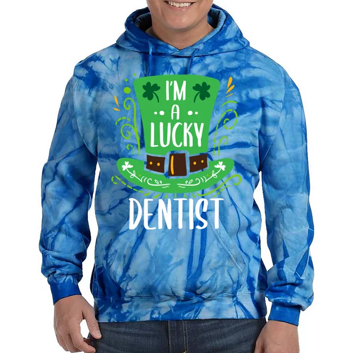 Lucky Dentist St Patrick's Day Dentists Gift Tie Dye Hoodie