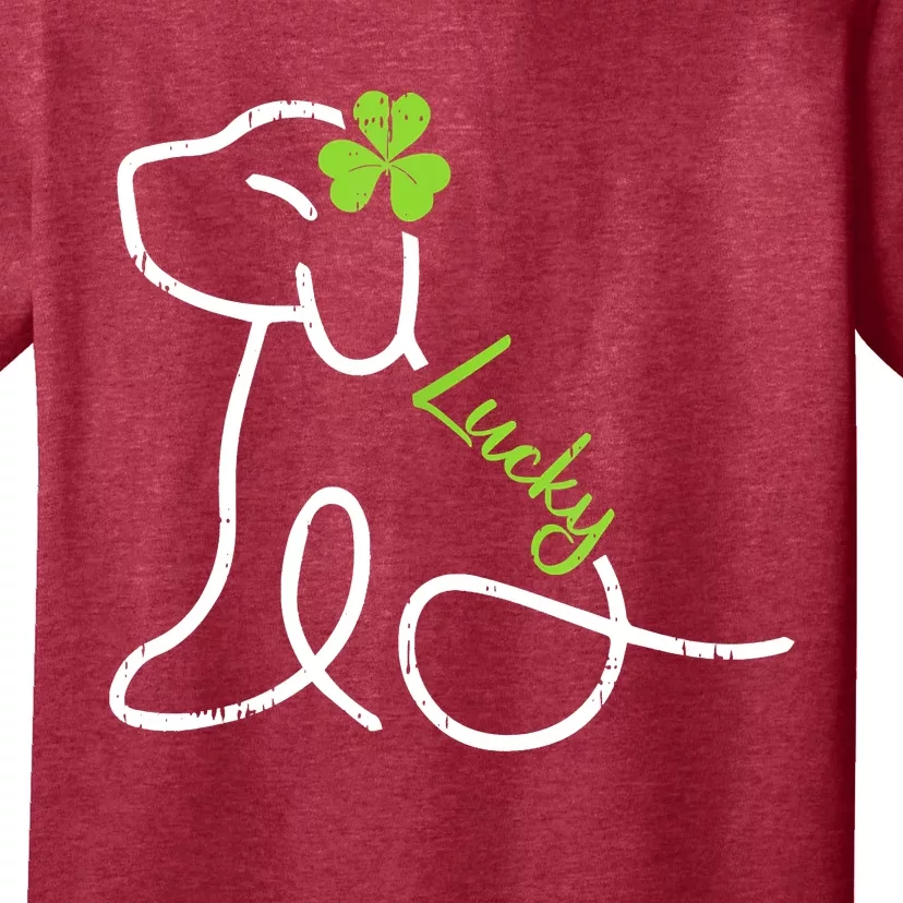 Lucky Dog St Patricks Day Cute Irish Puppy Shamrock Clover T-Shirt