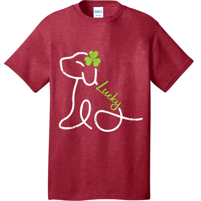 Lucky Dog St Patricks Day Cute Irish Puppy Shamrock Clover T-Shirt