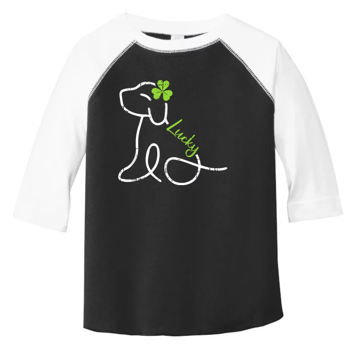 Lucky Dog St Patricks Day Cute Irish Puppy Shamrock Clover Toddler Fine Jersey T-Shirt