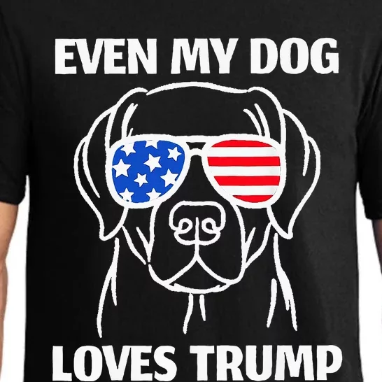 Labrador Dog Sunglasses Usa Flag Even My Dog Loves Trump Pajama Set