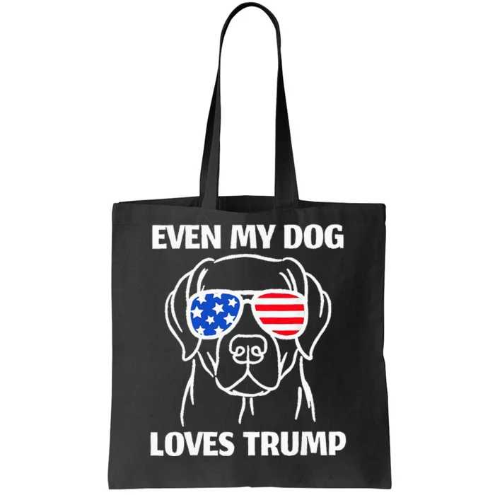 Labrador Dog Sunglasses Usa Flag Even My Dog Loves Trump Tote Bag