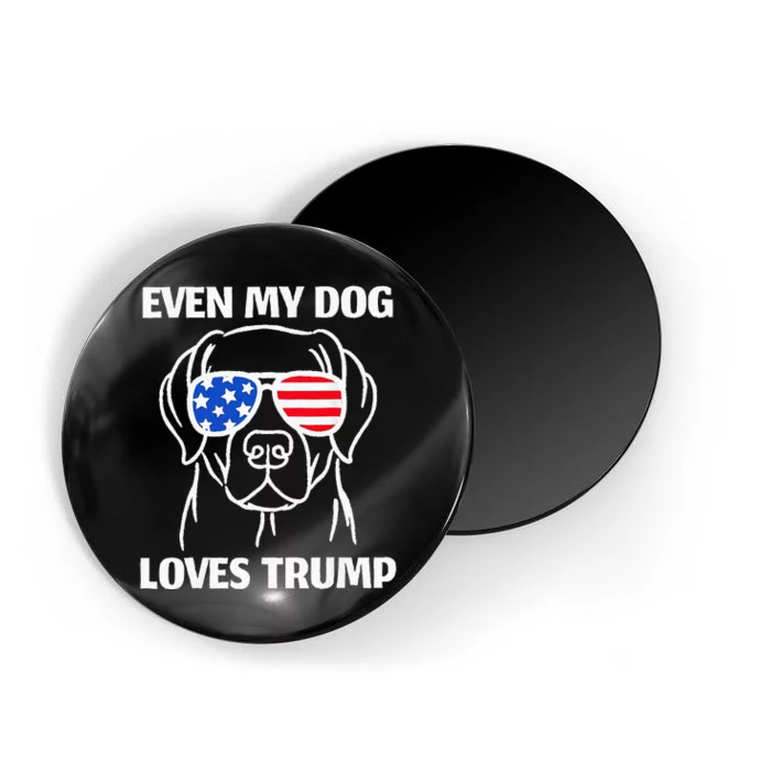 Labrador Dog Sunglasses Usa Flag Even My Dog Loves Trump Magnet