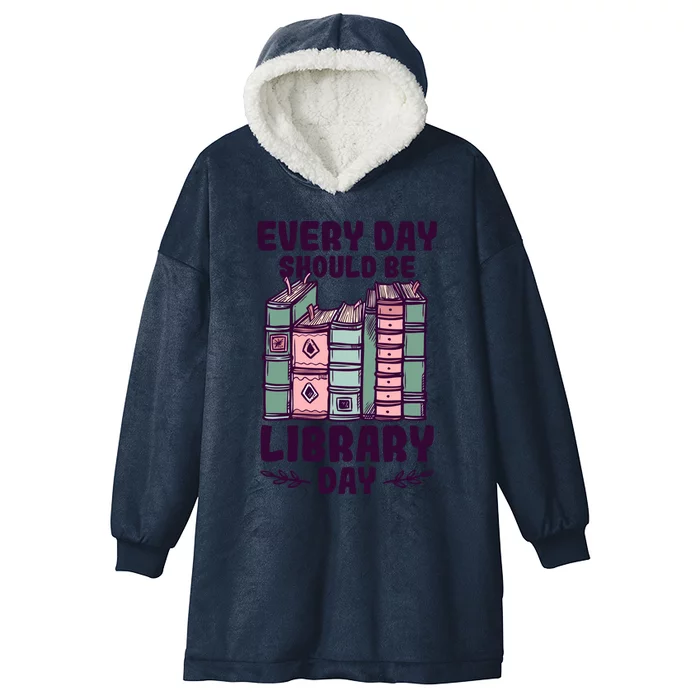 Library Day School Librarian Library Worker Cute Gift Hooded Wearable Blanket