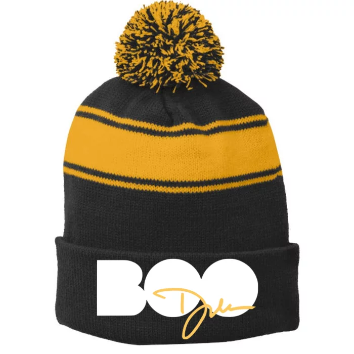 Limited Dawn Staley Wearing Boo Stripe Pom Pom Beanie